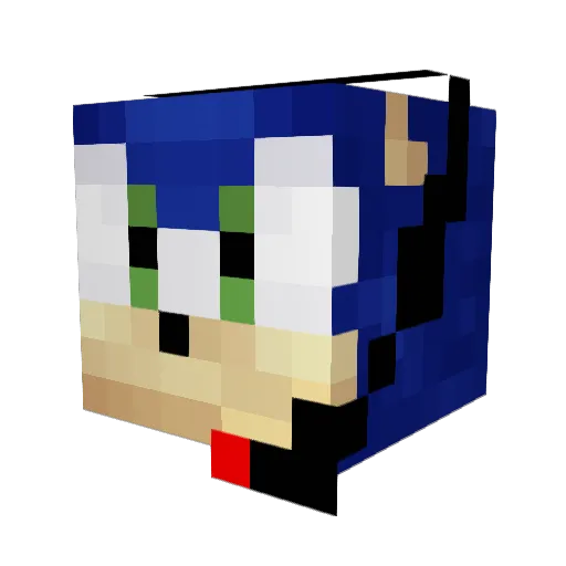 hedgehogdj Minecraft avatar head, 3D render