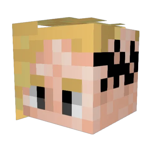 hedyea Minecraft avatar head, 3D render
