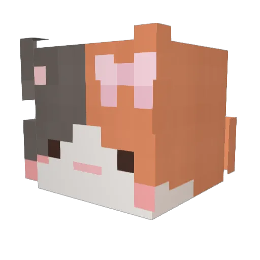 heecomong Minecraft avatar head, 3D render