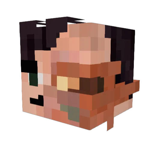 heedfulelm Minecraft avatar head, 3D render