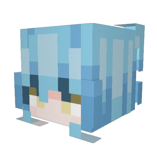 heeliee Minecraft avatar head, 3D render