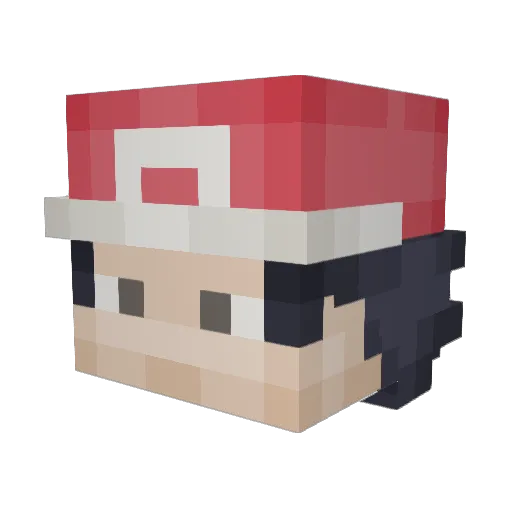 hegetin Minecraft avatar head, 3D render