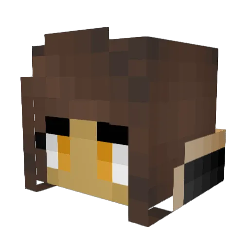 hehebanana Minecraft avatar head, 3D render