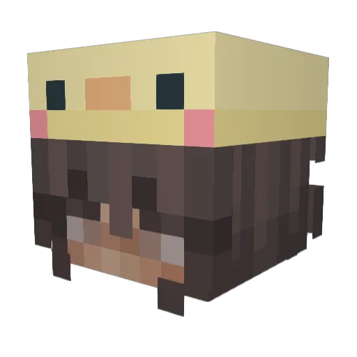 hehehannah Minecraft avatar head, 3D render