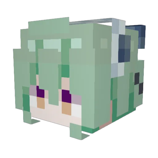hehehel Minecraft avatar head, 3D render