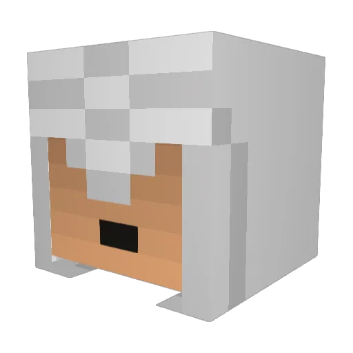 heibaihu Minecraft avatar head, 3D render