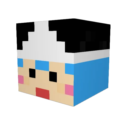 heikyu Minecraft avatar head, 3D render