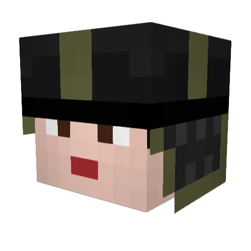 heiow Minecraft avatar head, 3D render