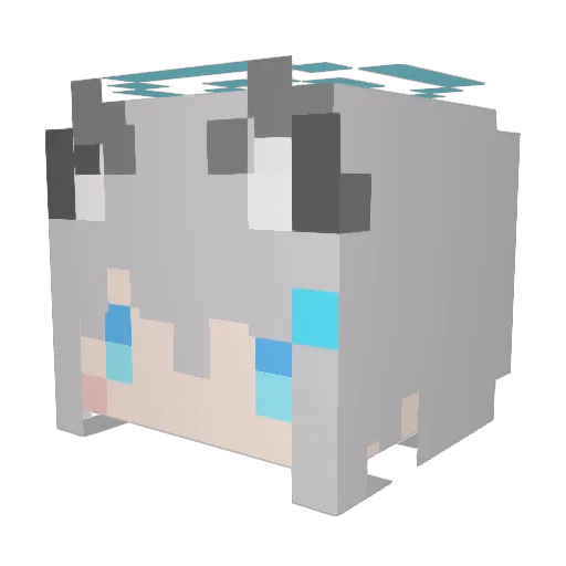 heki000 Minecraft avatar head, 3D render