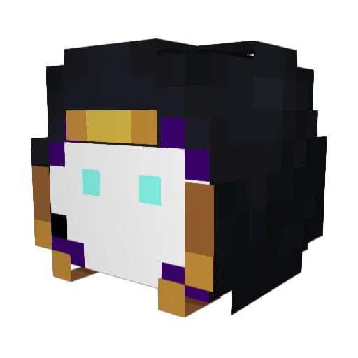 heki2nd Minecraft avatar head, 3D render