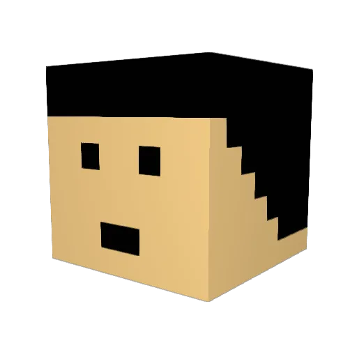 hekopin Minecraft avatar head, 3D render