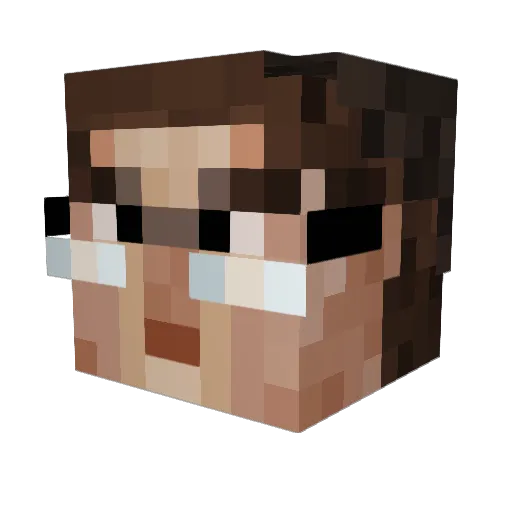 hekose Minecraft avatar head, 3D render