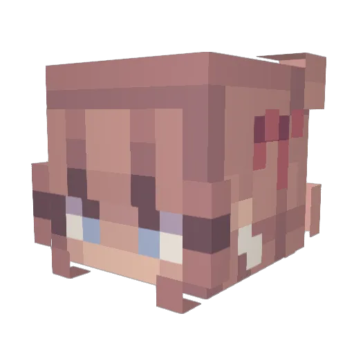 heliheart Minecraft avatar head, 3D render
