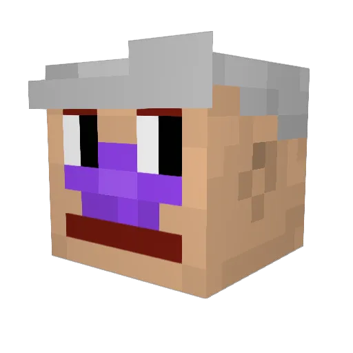 hellafein Minecraft avatar head, 3D render