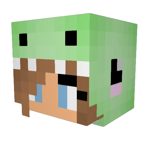 hellielli Minecraft avatar head, 3D render