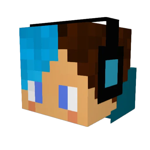 hellochaos Minecraft avatar head, 3D render