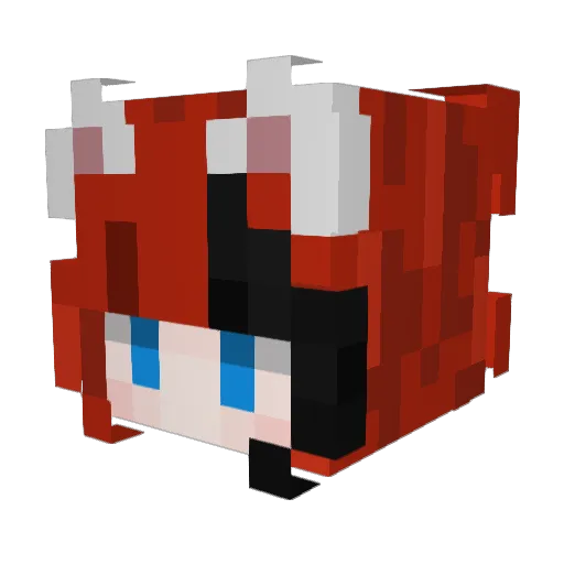 hellohana777 Minecraft avatar head, 3D render