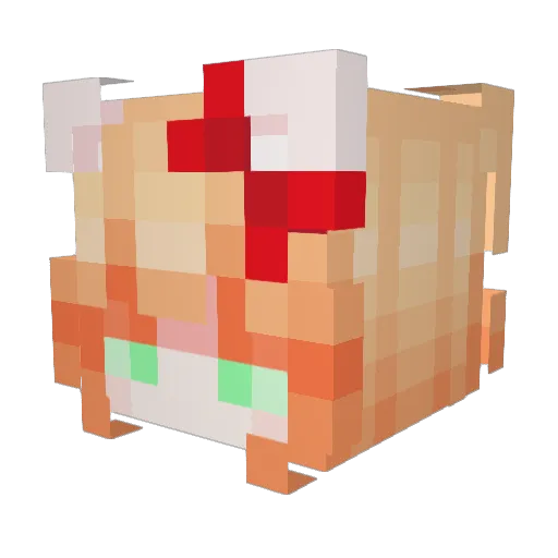 hellokarrot Minecraft avatar head, 3D render