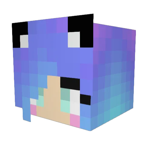 hellokittypeach Minecraft avatar head, 3D render