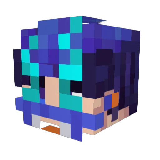hellolaishe Minecraft avatar head, 3D render