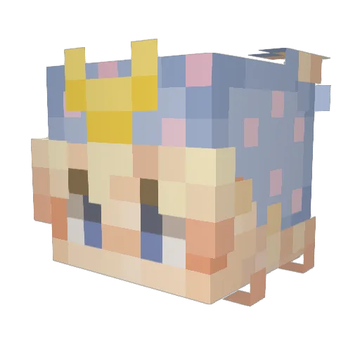 hellozuzu Minecraft avatar head, 3D render