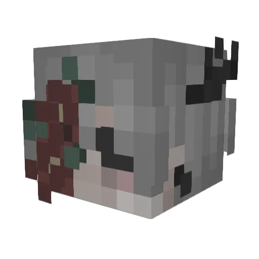 hellsekai Minecraft avatar head, 3D render