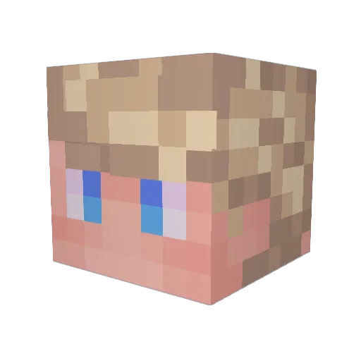 helzzzy Minecraft avatar head, 3D render