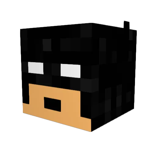 henneko Minecraft avatar head, 3D render