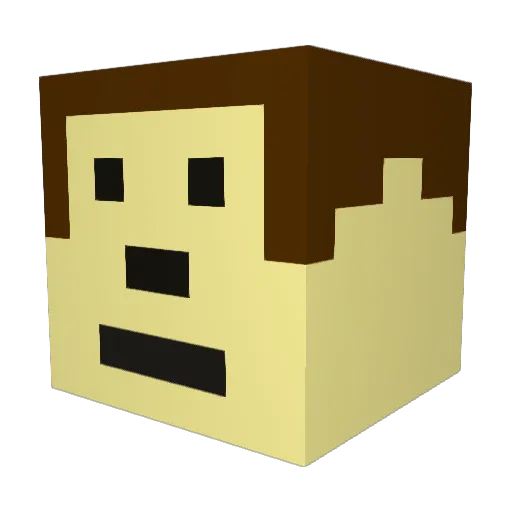 henrik Minecraft avatar head, 3D render