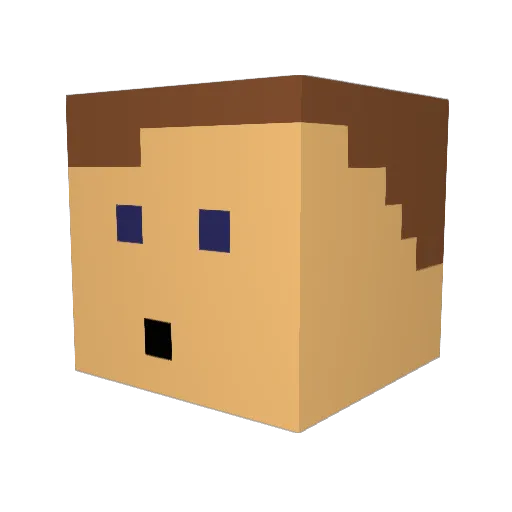 henrikwj Minecraft avatar head, 3D render