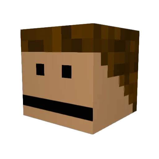 henukala Minecraft avatar head, 3D render