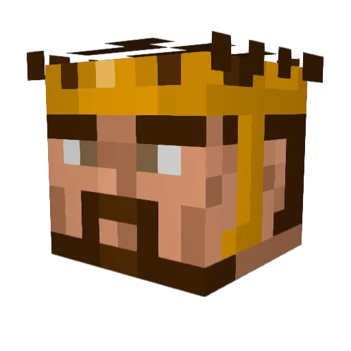 hercraftes Minecraft avatar head, 3D render