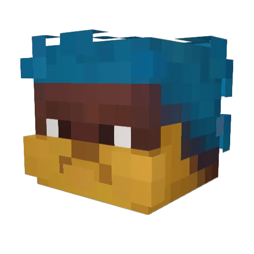 here_the_Biship Minecraft avatar head, 3D render
