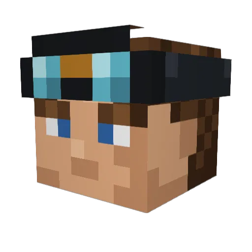 hermaans Minecraft avatar head, 3D render
