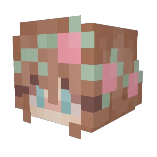 hermineelise Minecraft avatar head, 3D render