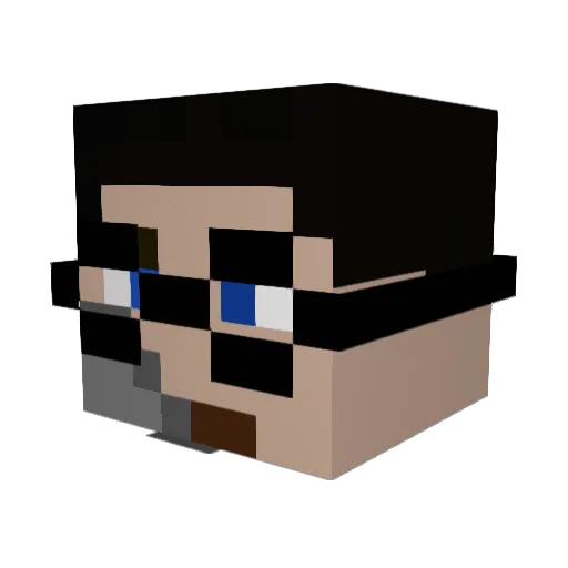 hermit1397 Minecraft avatar head, 3D render