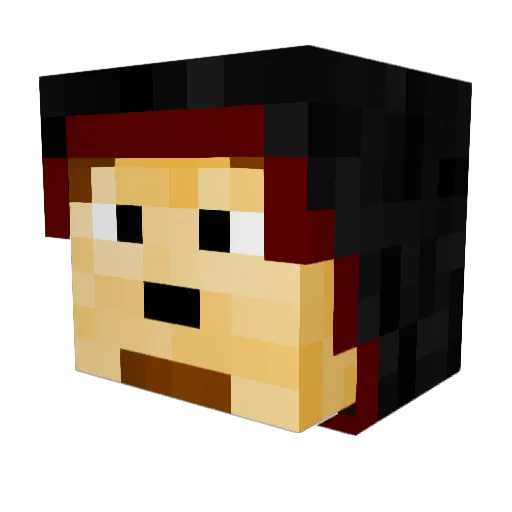 hermitwolf Minecraft avatar head, 3D render