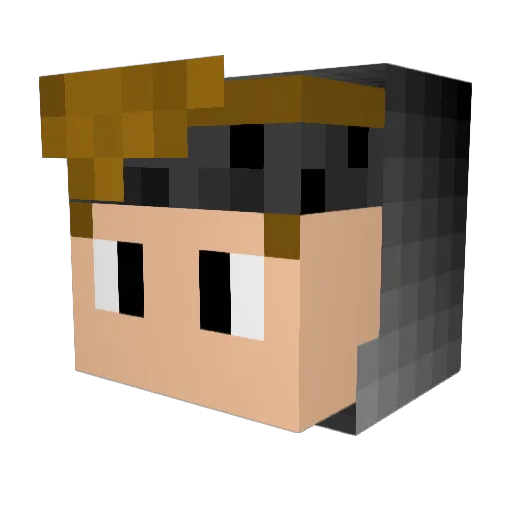 hermletim Minecraft avatar head, 3D render