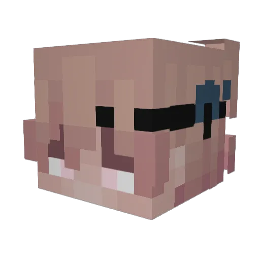 hermyn Minecraft avatar head, 3D render