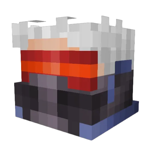 herobrinecem Minecraft avatar head, 3D render