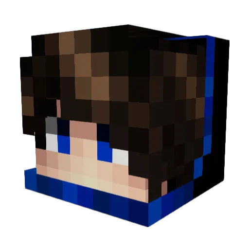 heromaxtra Minecraft avatar head, 3D render