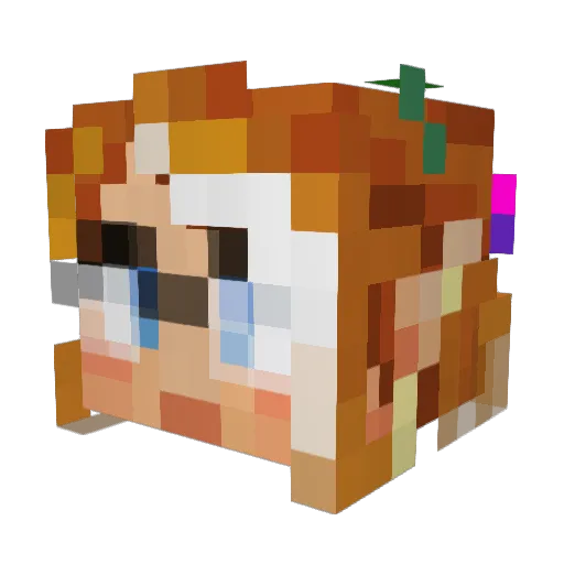 heronberry Minecraft avatar head, 3D render