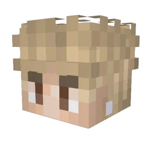 herooftwilight_ Minecraft avatar head, 3D render