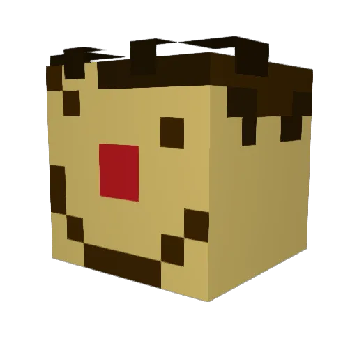 heteronormative Minecraft avatar head, 3D render