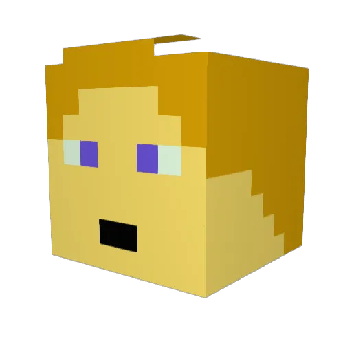 heuop Minecraft avatar head, 3D render