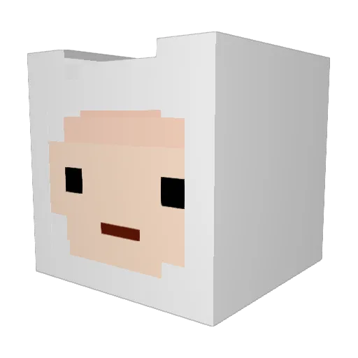 hevady Minecraft avatar head, 3D render