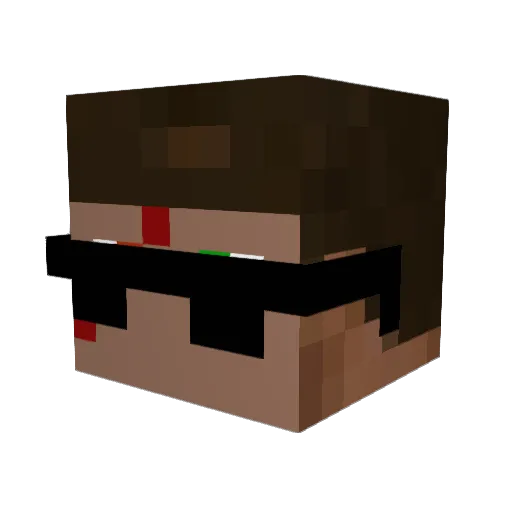 hewitato Minecraft avatar head, 3D render