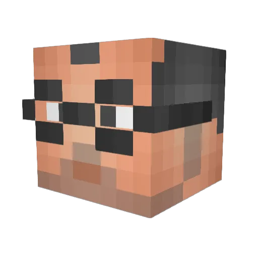 hexedelif Minecraft avatar head, 3D render