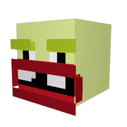 hexitys Minecraft avatar head, 3D render