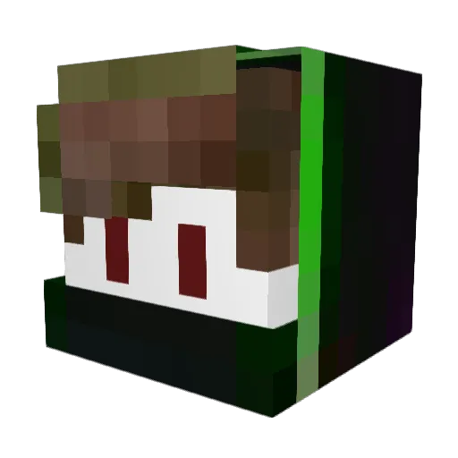 hexlobular Minecraft avatar head, 3D render